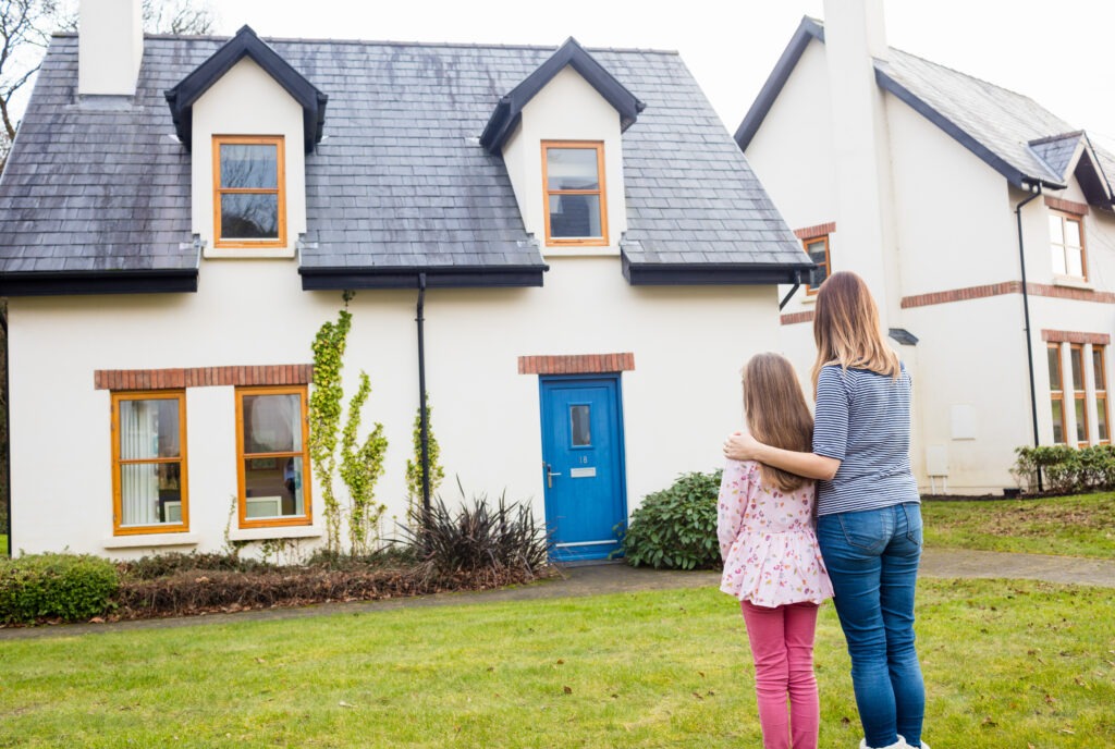 family searching for affordable home