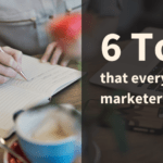A collection of six essential tools for content marketers, showcasing their importance in effective marketing strategies.